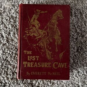 Vintage Book The Lost Treasure Cave - Red Hardcover Book by Everette McNeil 1923